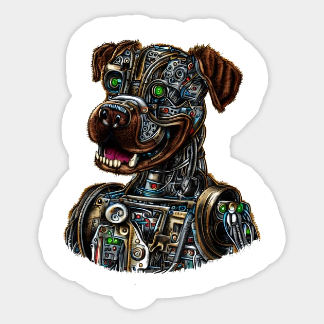 Cyborg Dog Sticker by Calisi